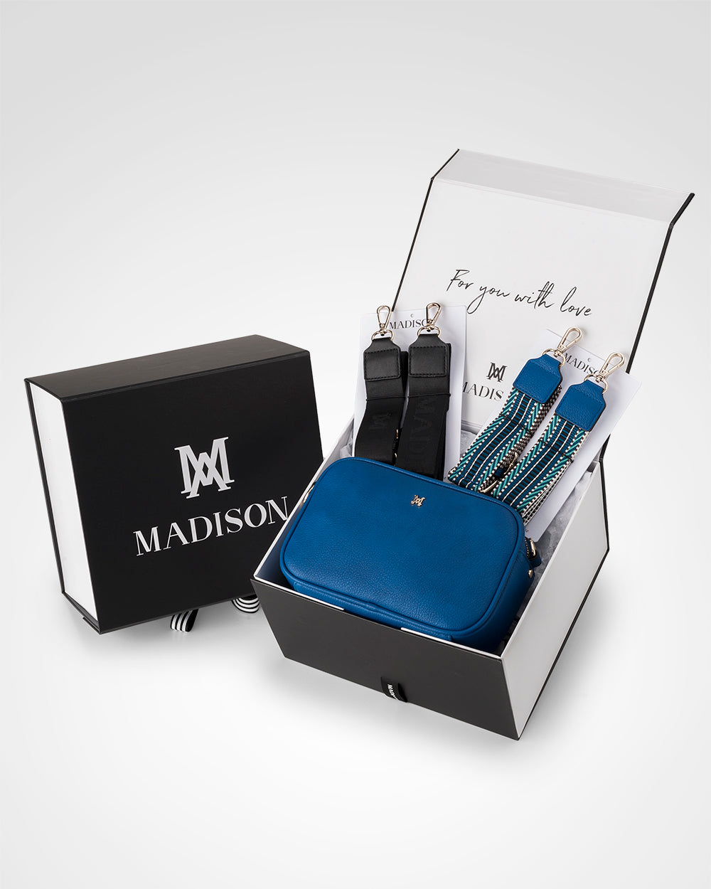 Monica Stripe &quot;Wear It 3 Ways&quot; Handbag &amp; Bag Straps Giftbox-PEROZ Accessories