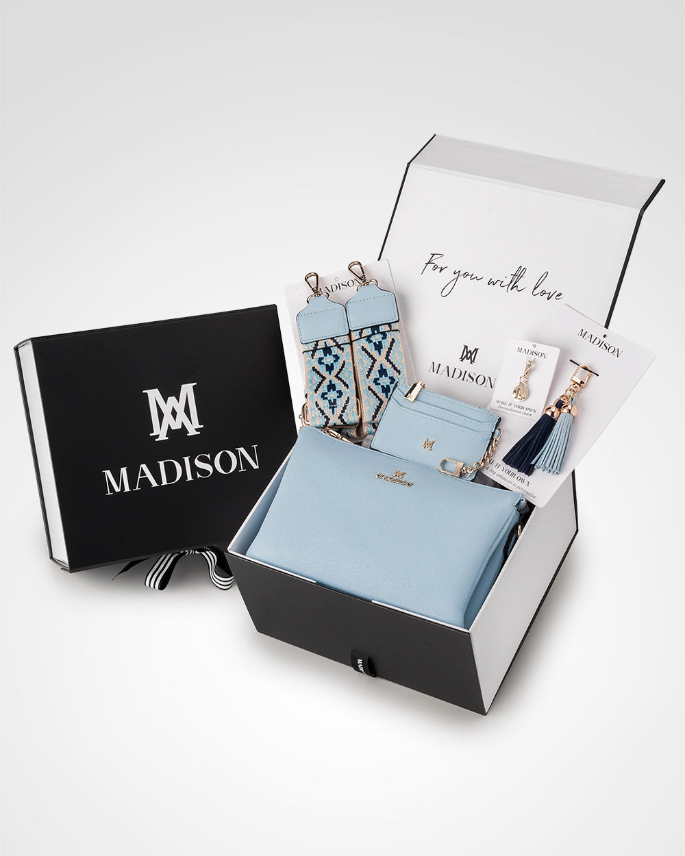 Avery Aztec 5 Piece Giftbox - Handbag, Bag Strap, Cardholder, Keychain & Personalisation Charm-PEROZ Accessories