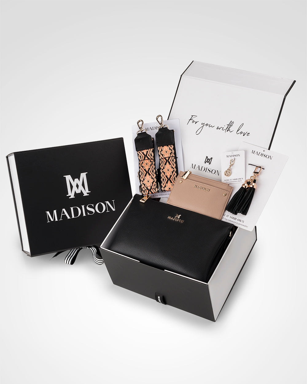 Avery Aztec 5 Piece Giftbox - Handbag, Bag Strap, Cardholder, Keychain &amp; Personalisation Charm-PEROZ Accessories