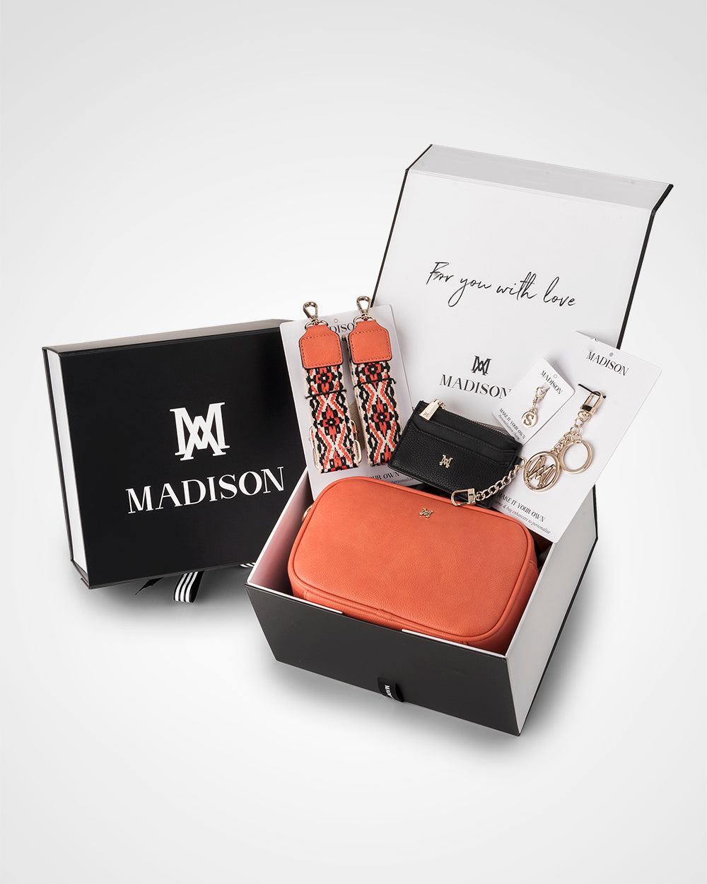 Monica Aztec 5 Piece Giftbox - Handbag, Bag Strap, Cardholder, Keychain & Personalisation Charm-PEROZ Accessories