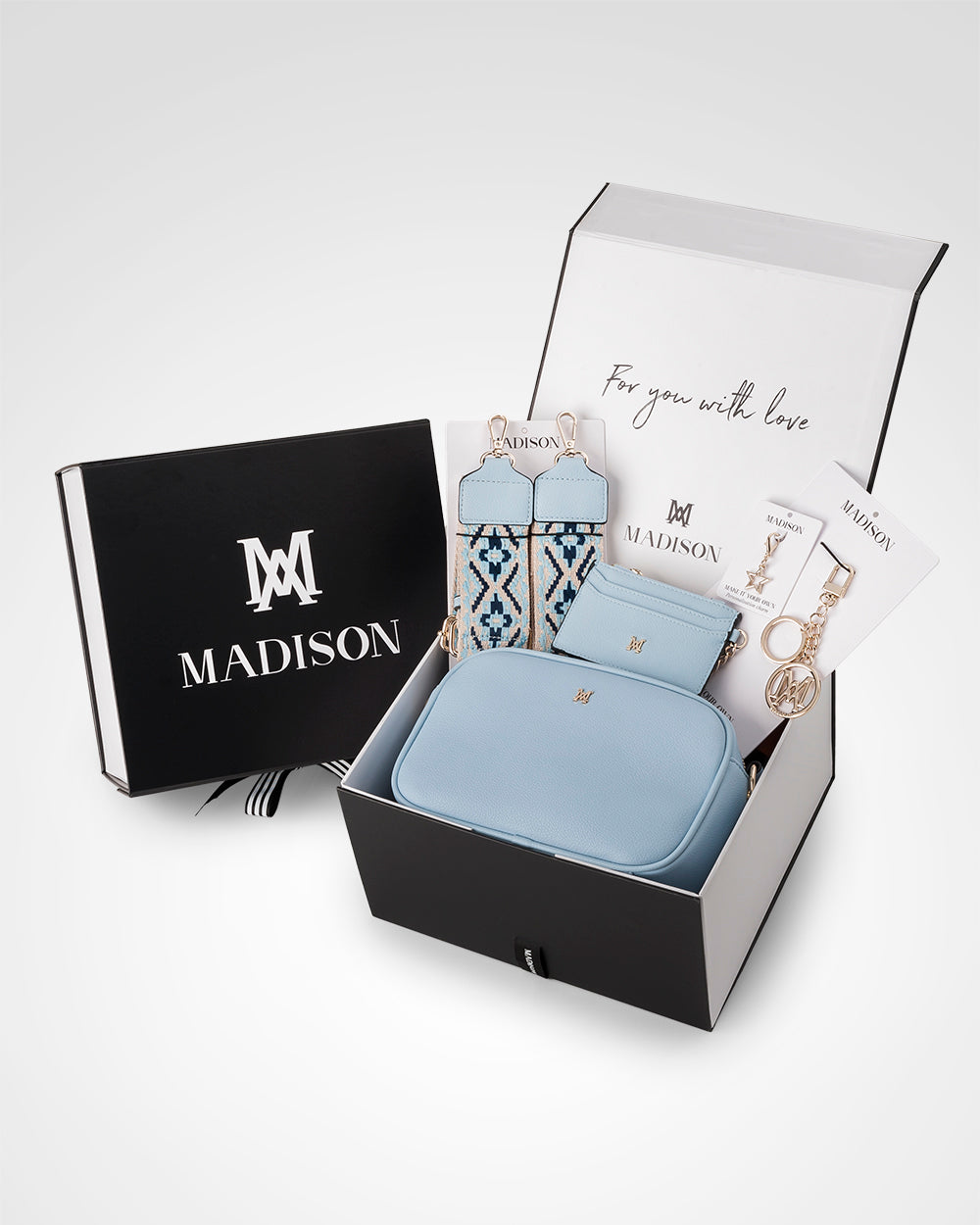 Monica Aztec 5 Piece Giftbox - Handbag, Bag Strap, Cardholder, Keychain &amp; Personalisation Charm-PEROZ Accessories