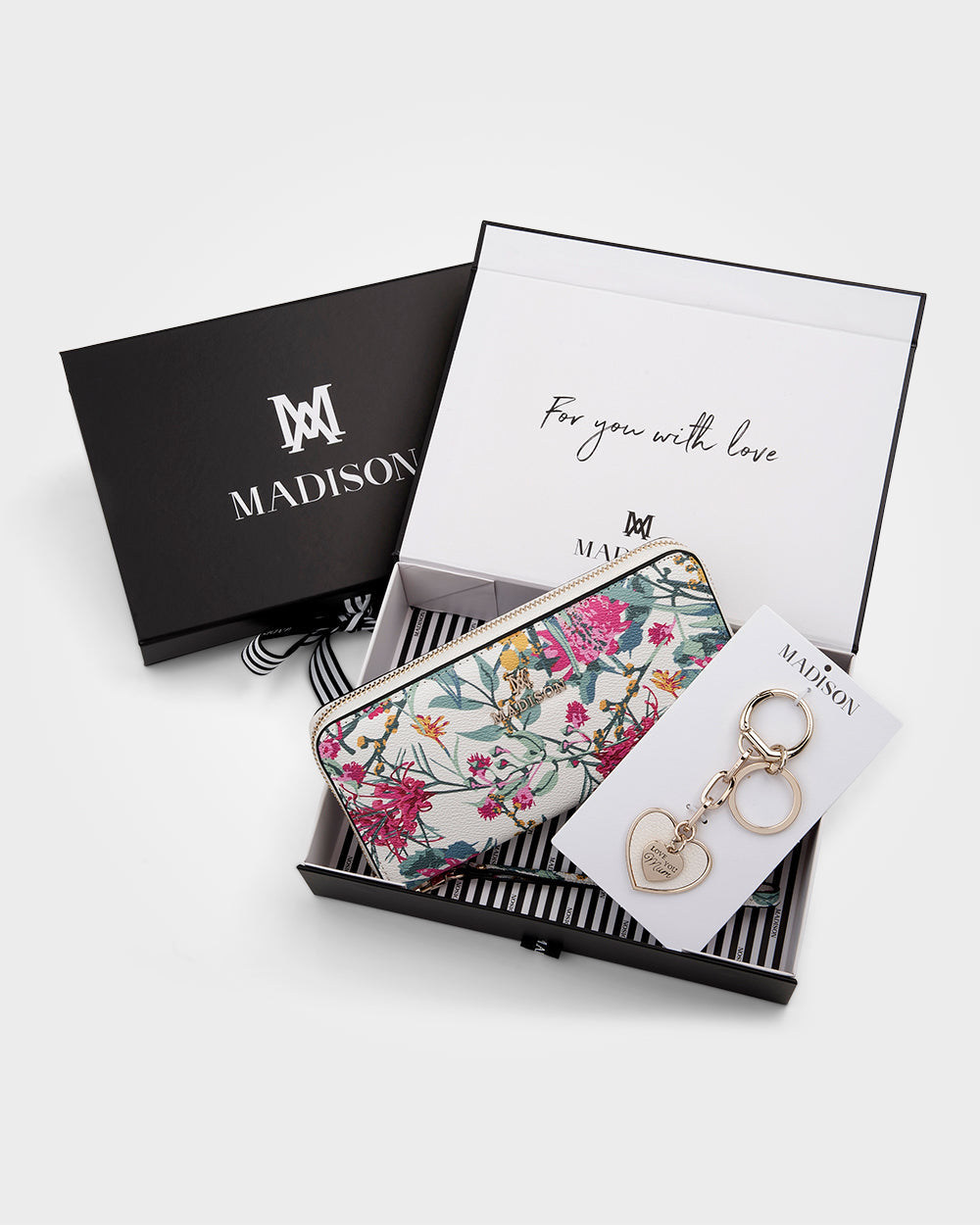 Love You Mum Heart Keychain &amp; Large Wallet Giftbox-Gift-PEROZ Accessories