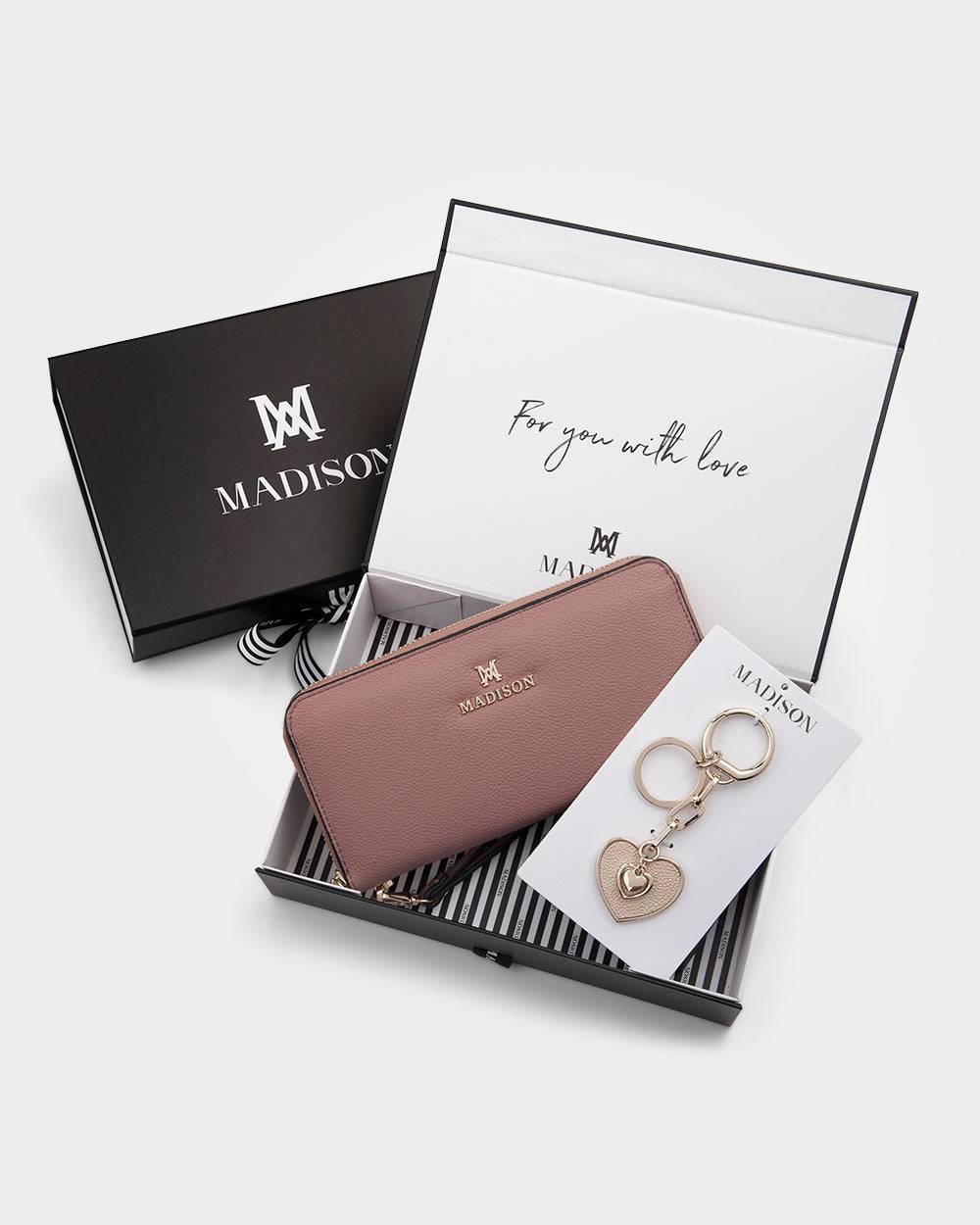 Hearts Keychain &amp; Large Wallet Giftbox-Gift-PEROZ Accessories