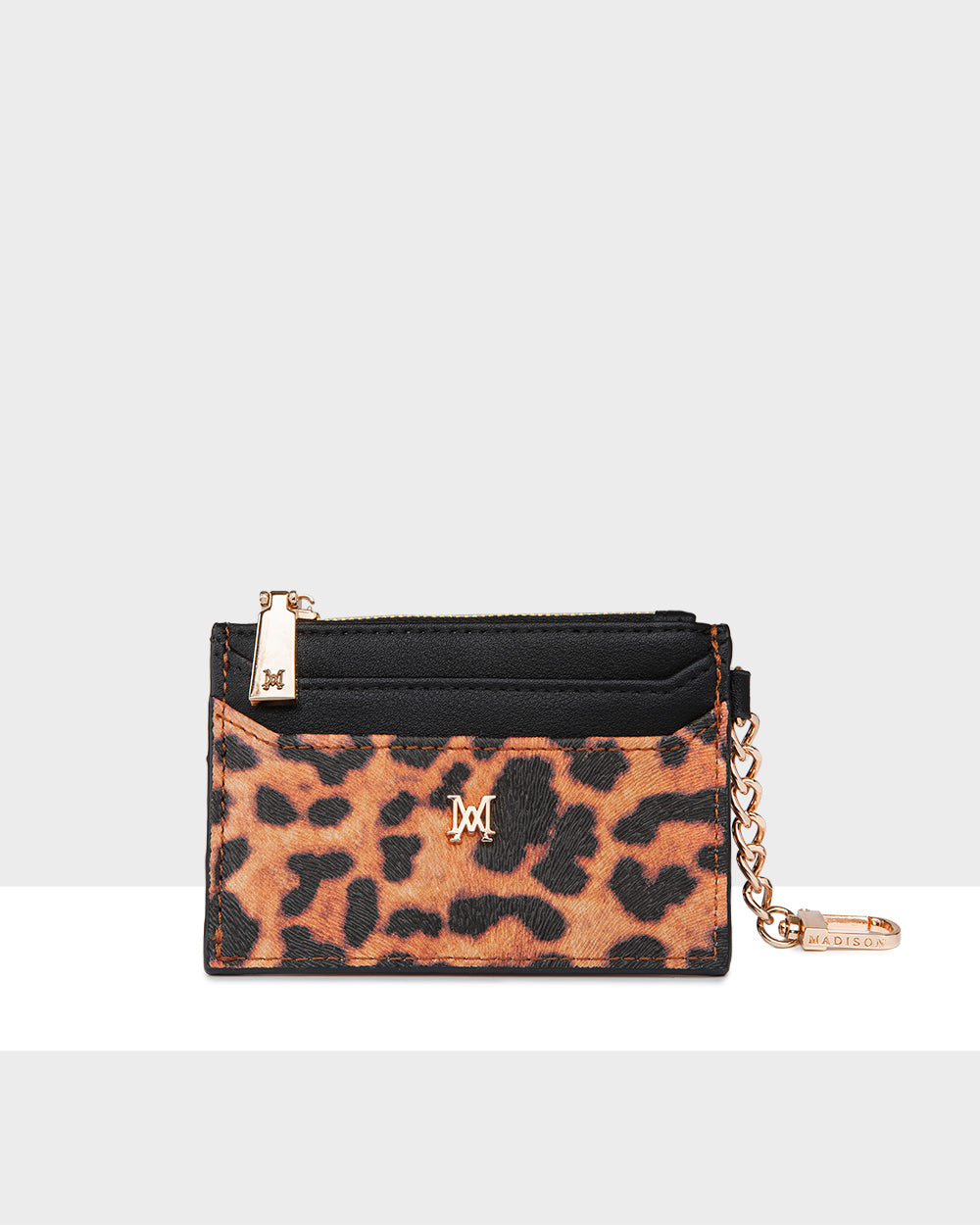 Hannah Zip Card Case With Chain Clip-Wallets-PEROZ Accessories