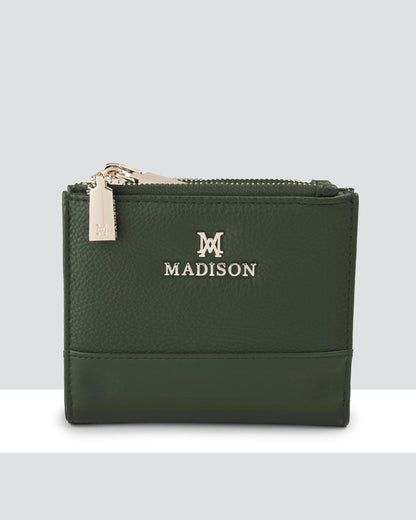 Arabella Small Double Zip Pocket Wallet-Wallets-PEROZ Accessories