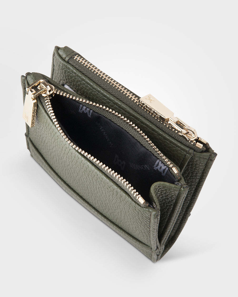 Arabella Small Double Zip Pocket Wallet-Wallets-PEROZ Accessories