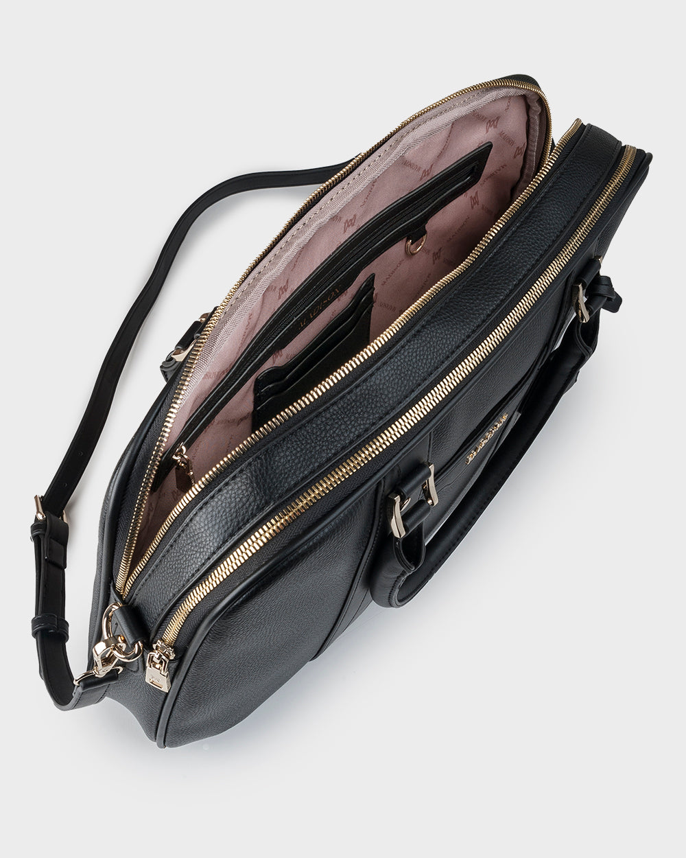 Trudi Double Zip Top Laptop Bag With Crossbody Strap-PEROZ Accessories