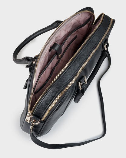 Trudi Double Zip Top Laptop Bag With Crossbody Strap-PEROZ Accessories