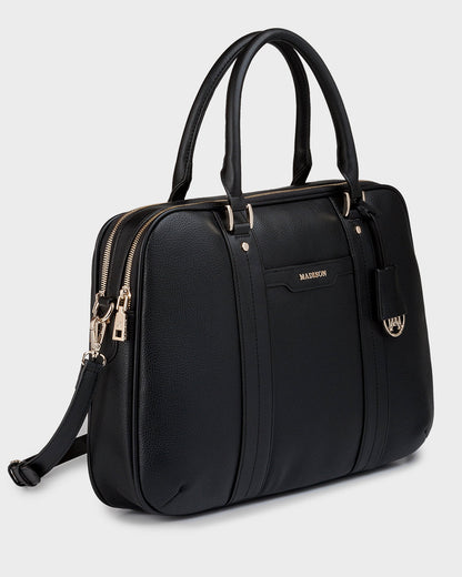 Trudi Double Zip Top Laptop Bag With Crossbody Strap-PEROZ Accessories