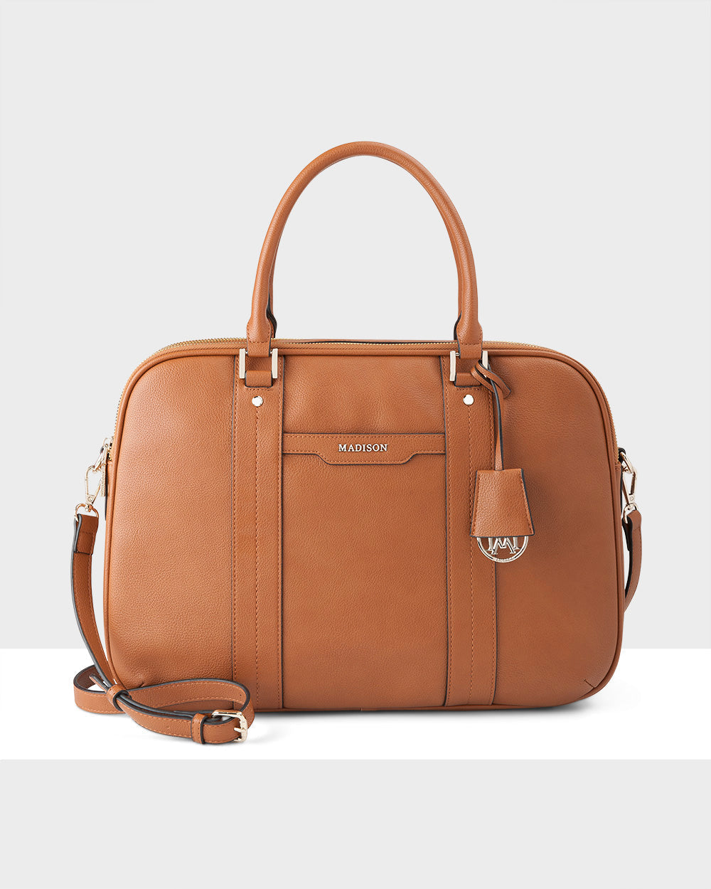 Trudi Double Zip Top Laptop Bag With Crossbody Strap-PEROZ Accessories