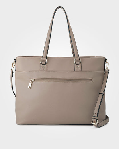 Trish Laptop Tote Work Bag With Crossbody Strap-Handbags-PEROZ Accessories