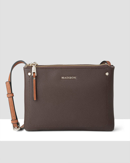 Charlotte Double Zip Crossbody Bag-PEROZ Accessories