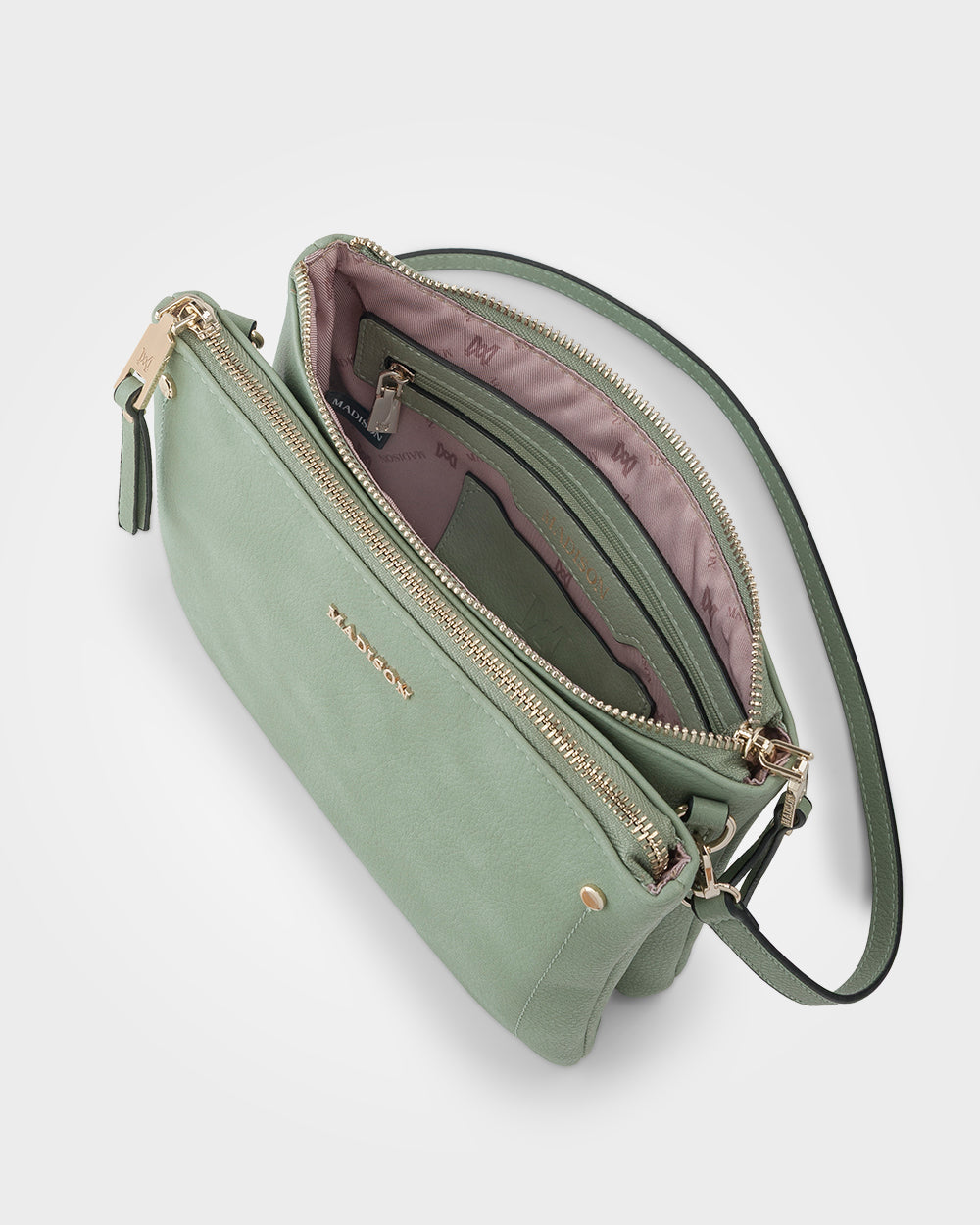 Charlotte Double Zip Crossbody Bag-Handbags-PEROZ Accessories