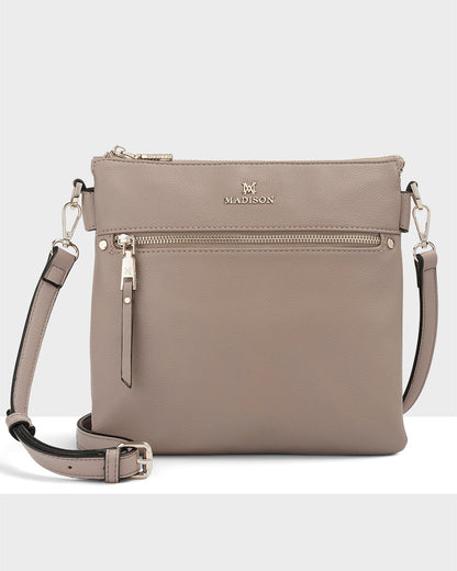 Renee Zip Top 2 Compartment Crossbody Bag-Crossbody Bags-PEROZ Accessories