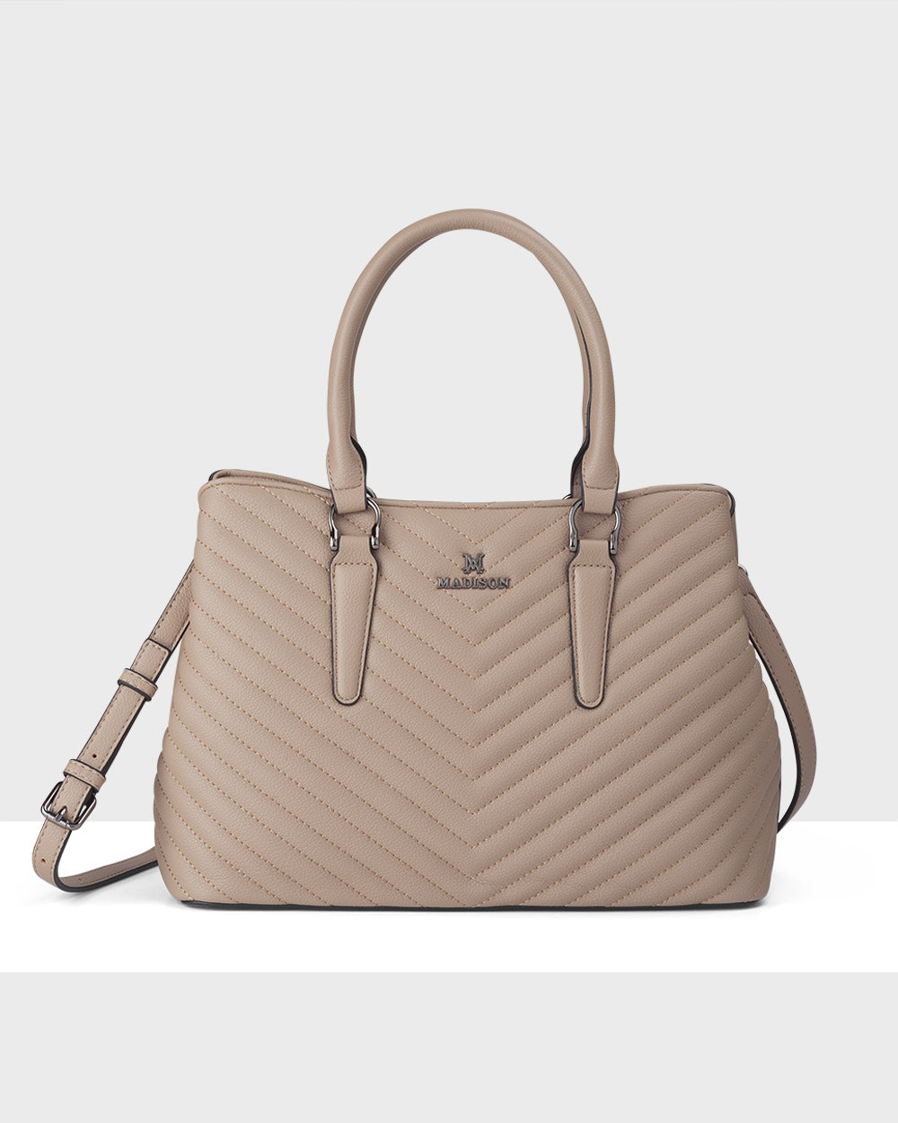 Eve V-Stitch Zip Top Satchel Bag-PEROZ Accessories