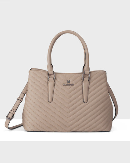 Eve V-Stitch Zip Top Satchel Bag-PEROZ Accessories