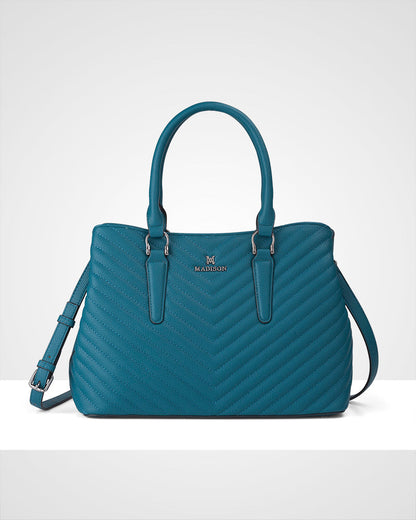 Eve V-Stitch Zip Top Satchel Bag-PEROZ Accessories