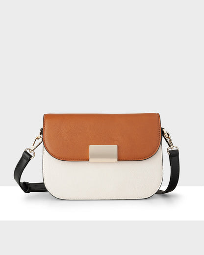 Mel 3 Compartment Fold Over Crossbody Bag-Handbags-PEROZ Accessories
