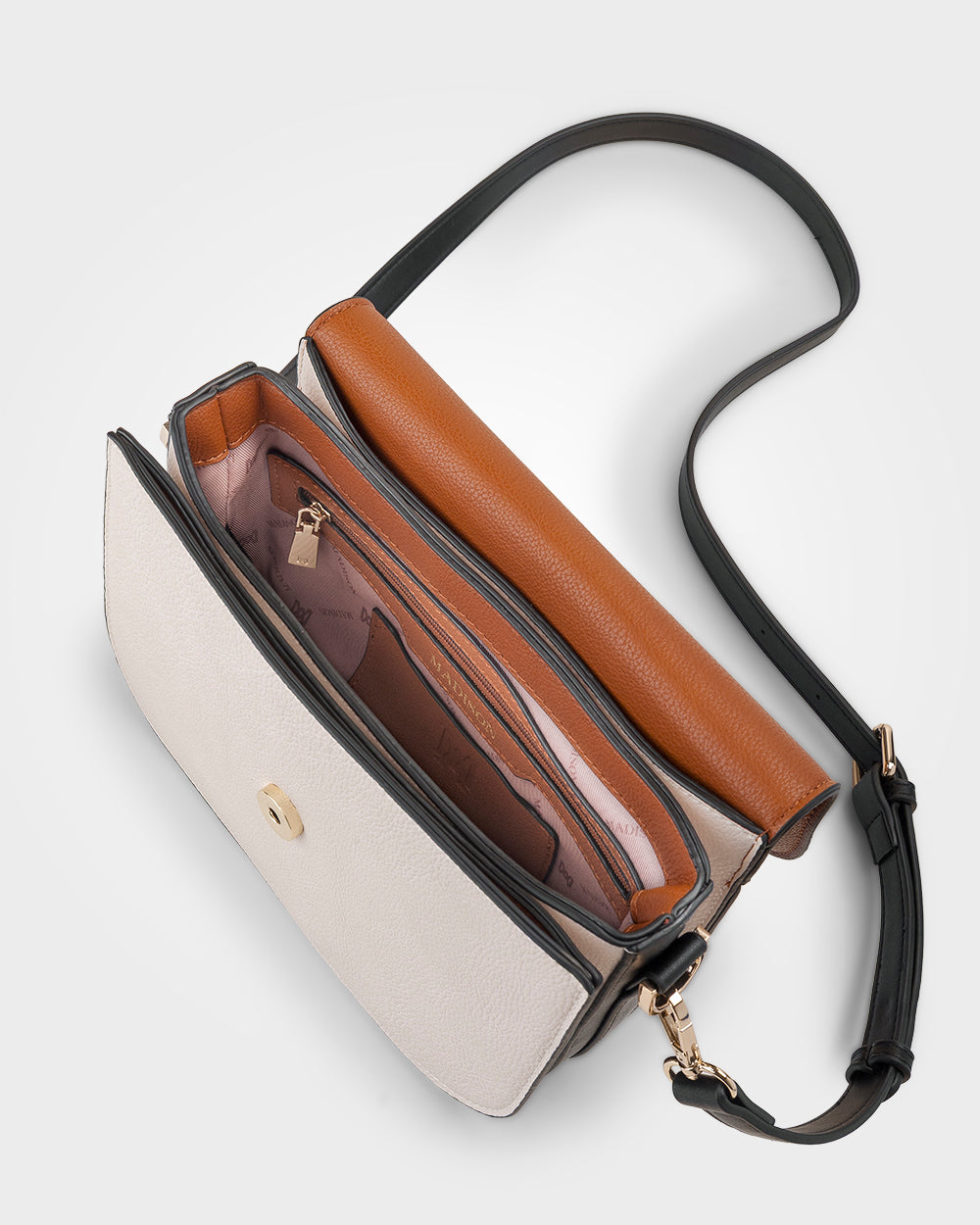 Mel 3 Compartment Fold Over Crossbody Bag-Handbags-PEROZ Accessories