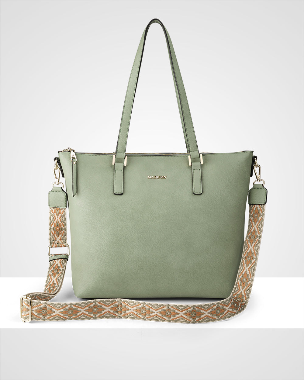 Inga Large Zip Top Tote Bag + Aztec Bag Strap-PEROZ Accessories
