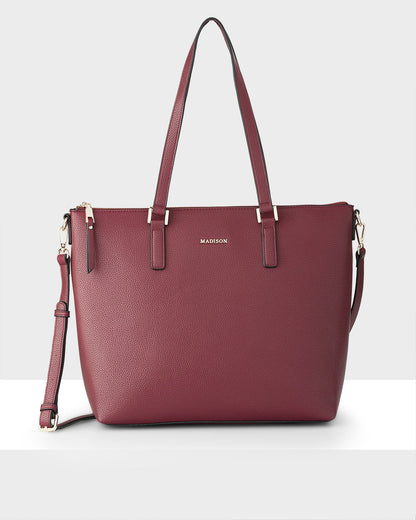 Inga Large Zip Top Tote Bag With Laptop Pocket-Handbags-PEROZ Accessories