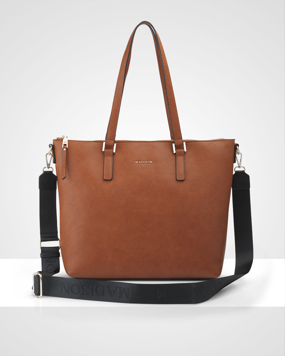 Inga Large Zip Top Tote Bag + Monogram Bag Strap-PEROZ Accessories