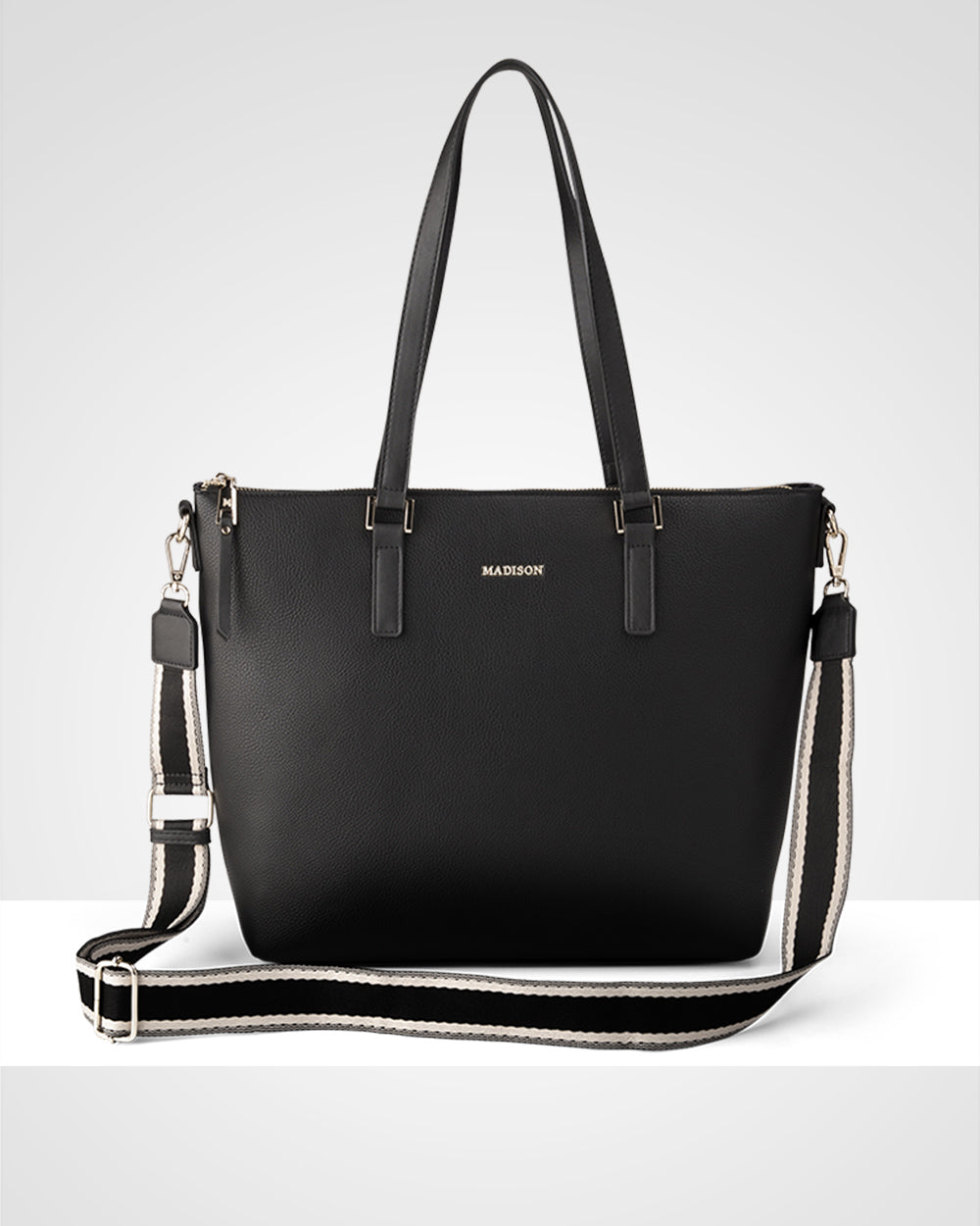 Inga Large Zip Top Tote Bag + Stripe Bag Strap-PEROZ Accessories