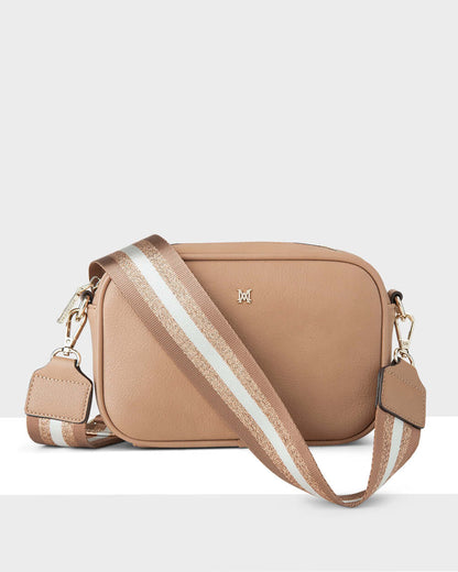 Monica &quot;Wear It 3 Ways&quot; Giftbox - Metallic Stripe, Monogram &amp; Matching Bag Strap-Gift-PEROZ Accessories
