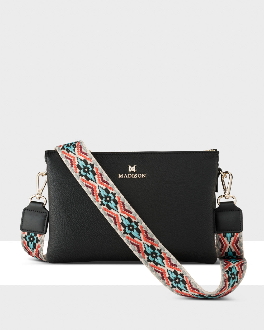 Avery 3 Compartment Crossbody Bag + Aztec Bag Strap-PEROZ Accessories