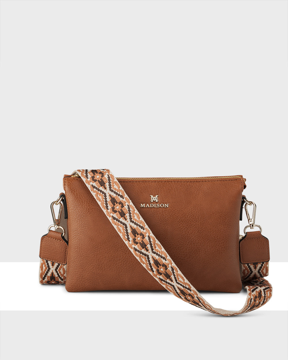 Avery 3 Compartment Crossbody Bag + Aztec Bag Strap-PEROZ Accessories