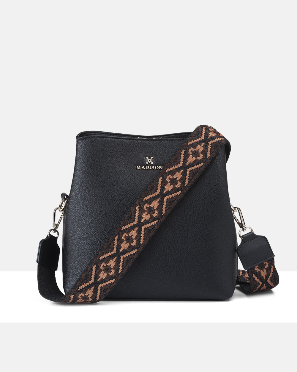 Joanie 3 Compartment Crossbody Bucket Bag + Aztec Bag Strap-PEROZ Accessories