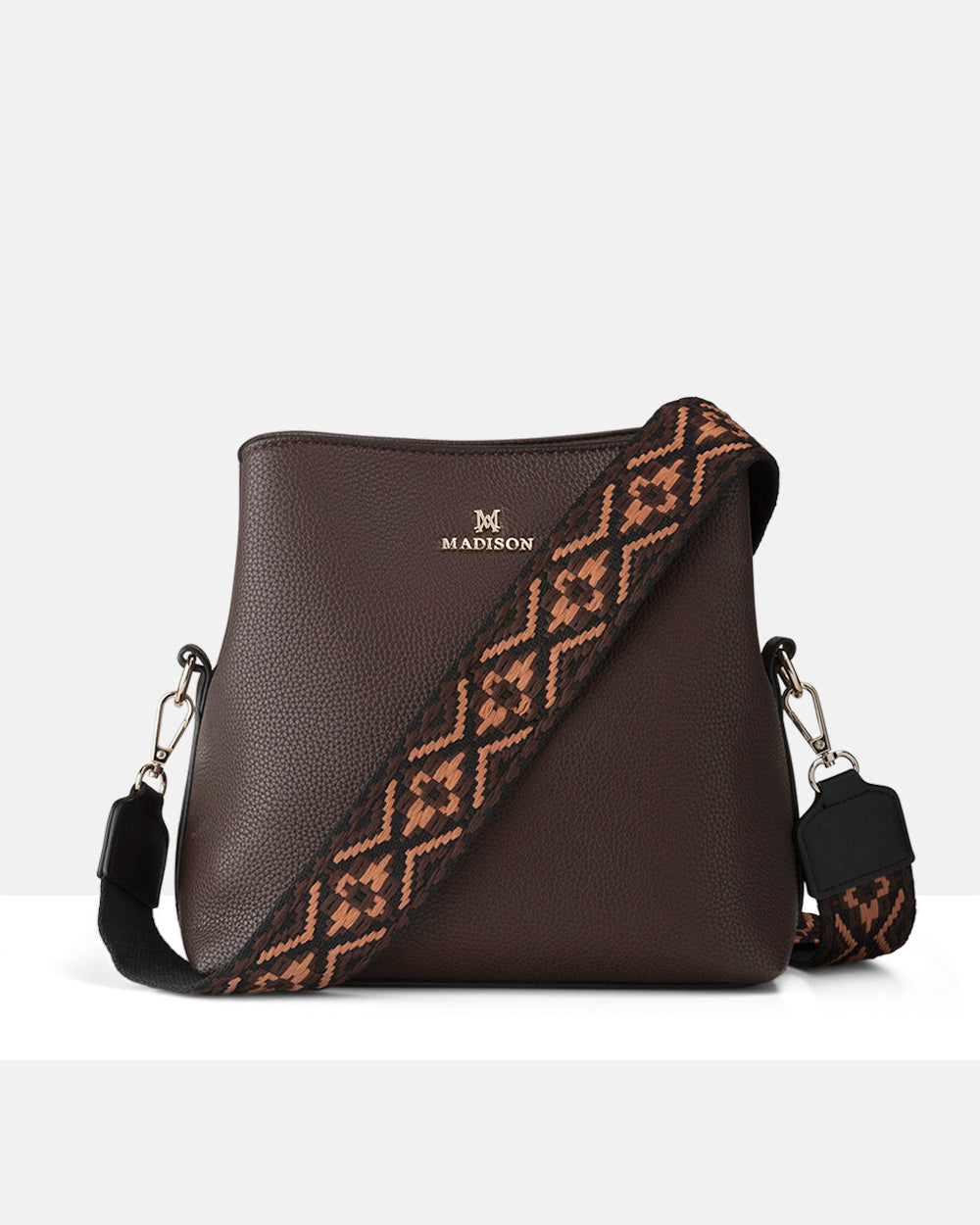 Joanie 3 Compartment Crossbody Bucket Bag + Aztec Bag Strap-PEROZ Accessories