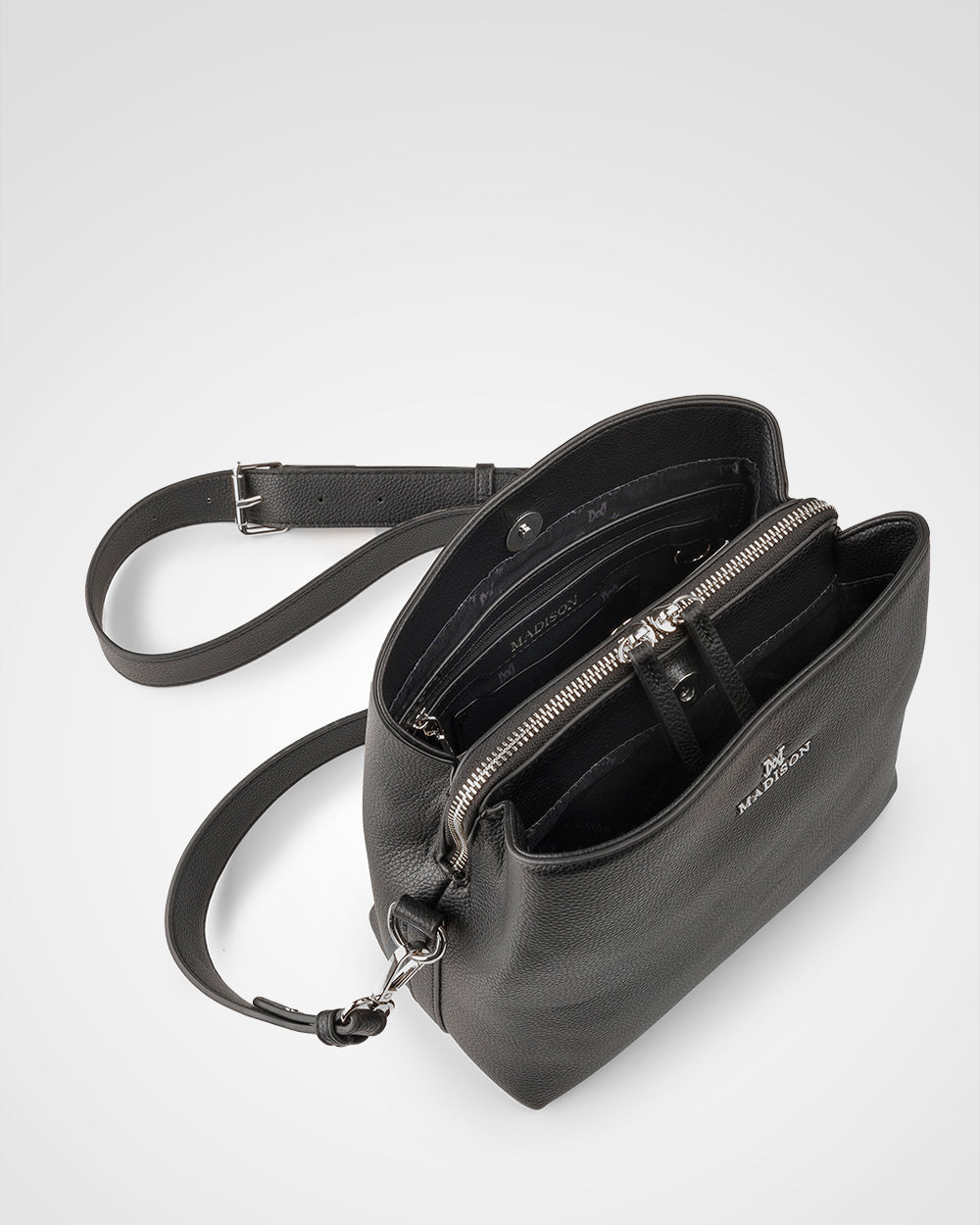 Joanie 3 Compartment Crossbody Bucket Bag-Handbags-PEROZ Accessories