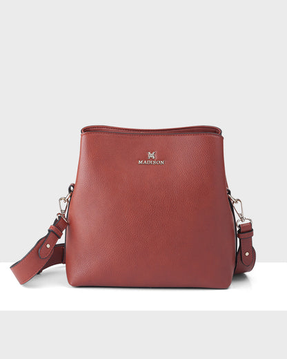 Joanie 3 Compartment Crossbody Bucket Bag-PEROZ Accessories