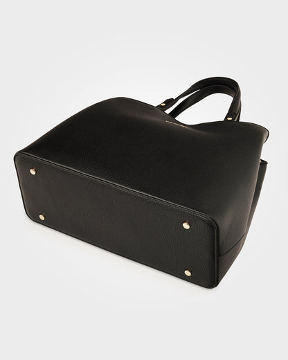 Katherine Medium Satchel With 3 Compartments &amp; Crossbody Strap-Handbags-PEROZ Accessories