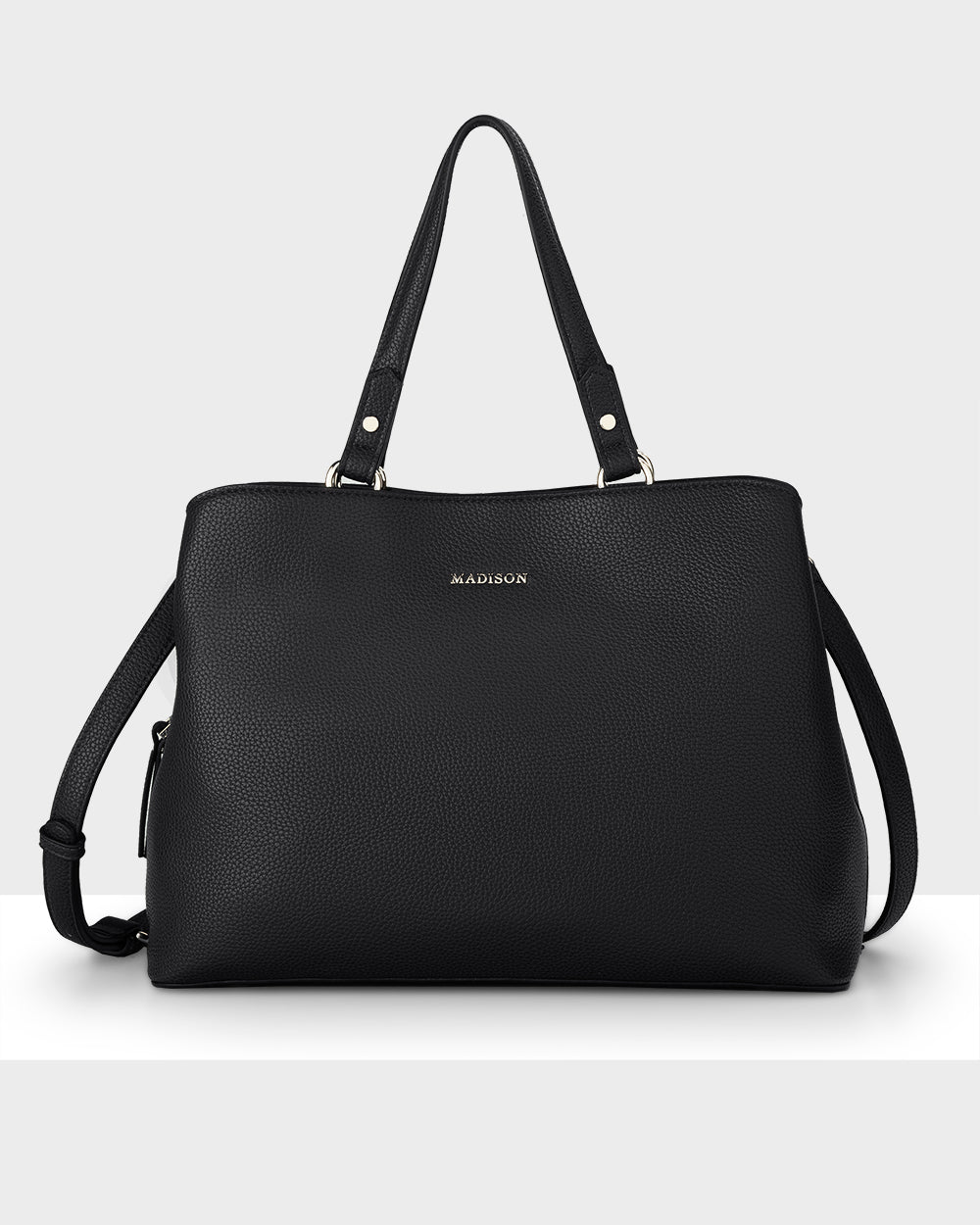 Katherine Medium Satchel With 3 Compartments &amp; Crossbody Strap-Handbags-PEROZ Accessories
