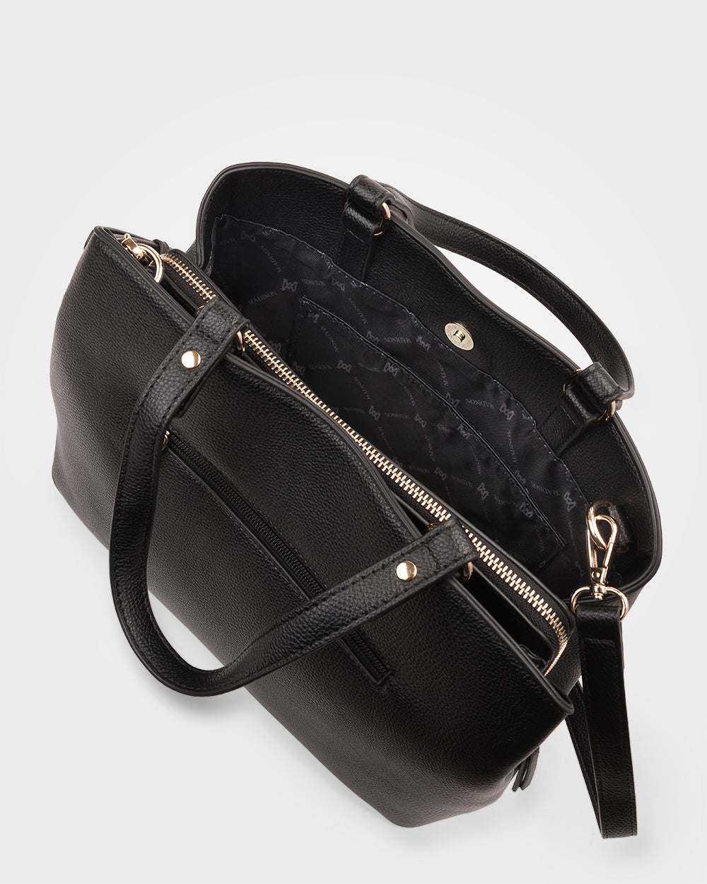 Katherine Medium Satchel With 3 Compartments &amp; Crossbody Strap-Handbags-PEROZ Accessories