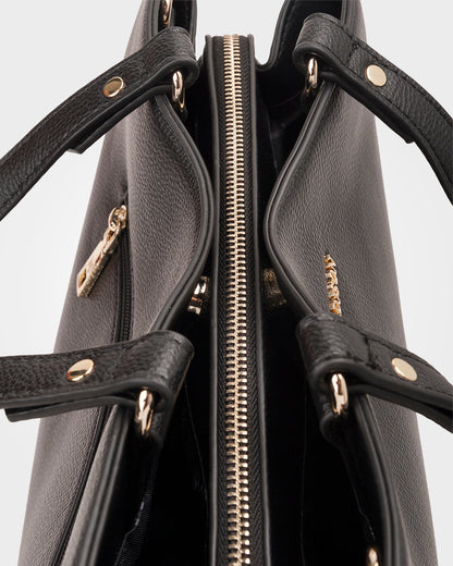 Katherine Medium Satchel With 3 Compartments &amp; Crossbody Strap-Handbags-PEROZ Accessories