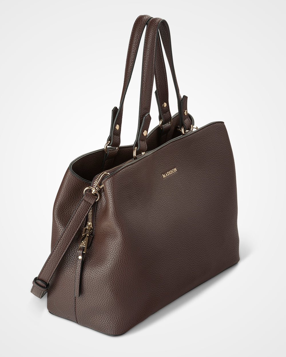 Katherine Medium Satchel With 3 Compartments &amp; Crossbody Strap-Handbags-PEROZ Accessories