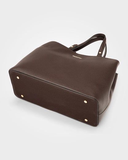 Katherine Medium Satchel With 3 Compartments &amp; Crossbody Strap-Handbags-PEROZ Accessories