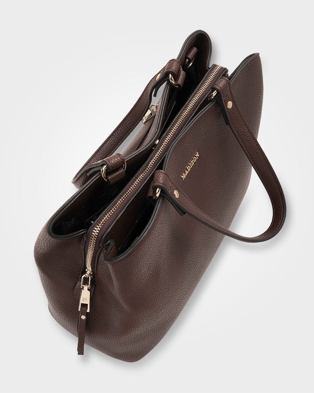 Katherine Medium Satchel With 3 Compartments &amp; Crossbody Strap-Handbags-PEROZ Accessories