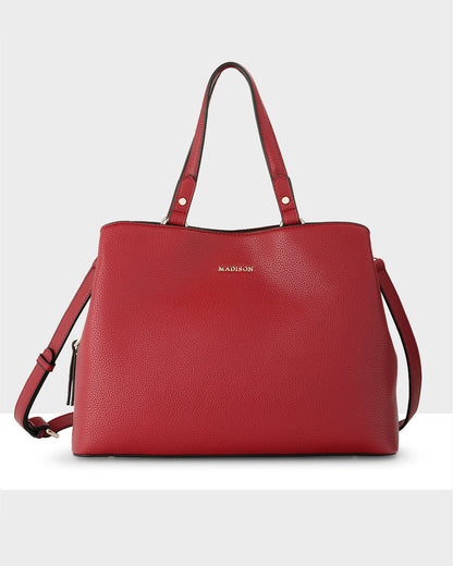 Katherine Medium Satchel With 3 Compartments &amp; Crossbody Strap-PEROZ Accessories