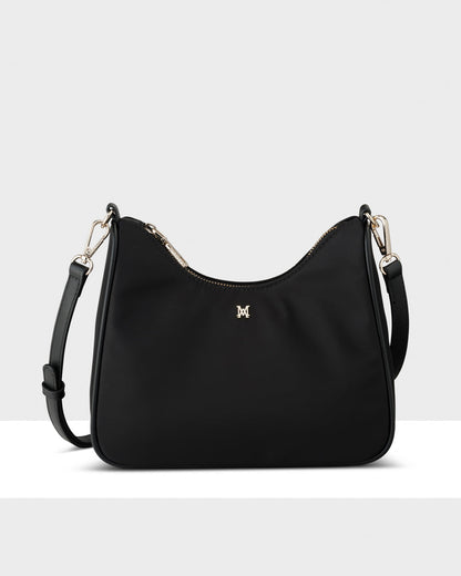 Olivia Nylon Crescent Crossbody Bag + Monogram Bag Strap-PEROZ Accessories