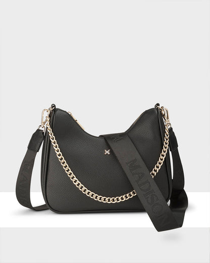 Olivia Crescent Crossbody With Chain + Monogram Bag Strap-PEROZ Accessories
