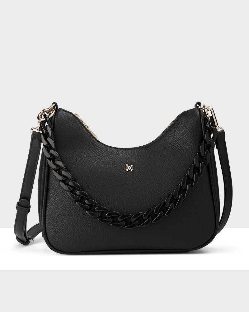 Olivia Crescent Crossbody With Chain + Resin Chain Strap-PEROZ Accessories