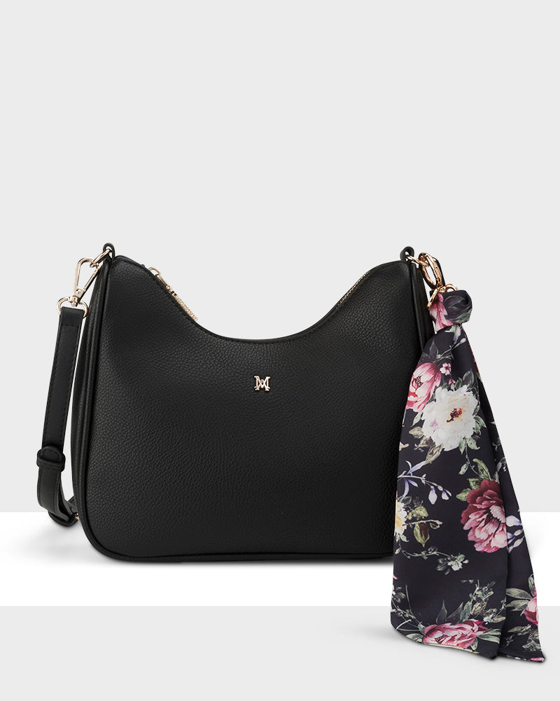 Olivia Crescent Crossbody With Chain + Scarf Charm-PEROZ Accessories