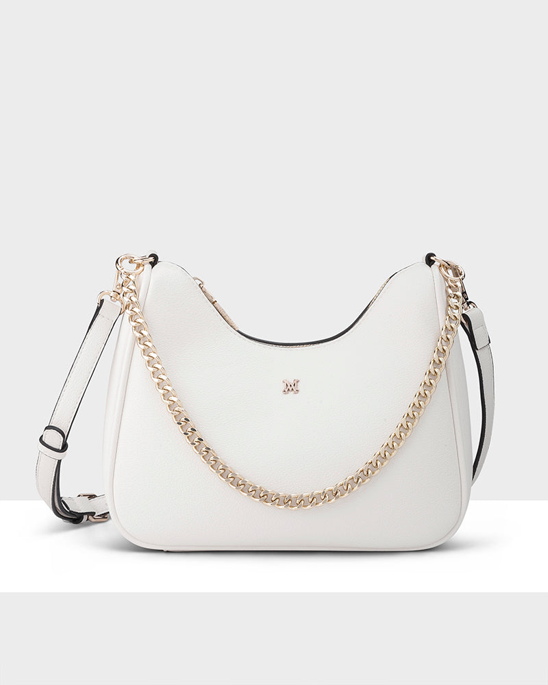 Olivia Crescent Hobo Crossbody With Chain Strap-PEROZ Accessories