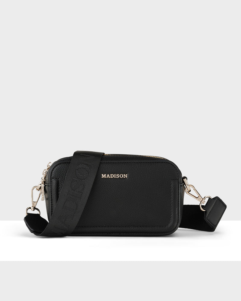 Maddie Double Zip Camera Crossbody Bag + Monogram Bag Strap-Handbags-PEROZ Accessories