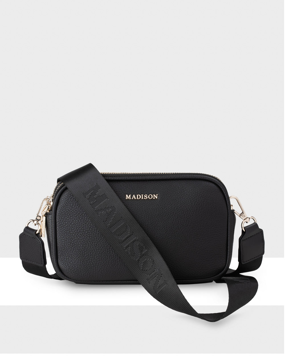 Odette Double Zip Slimline Camera Crossbody Bag + Monogram Bag Strap-Handbags-PEROZ Accessories