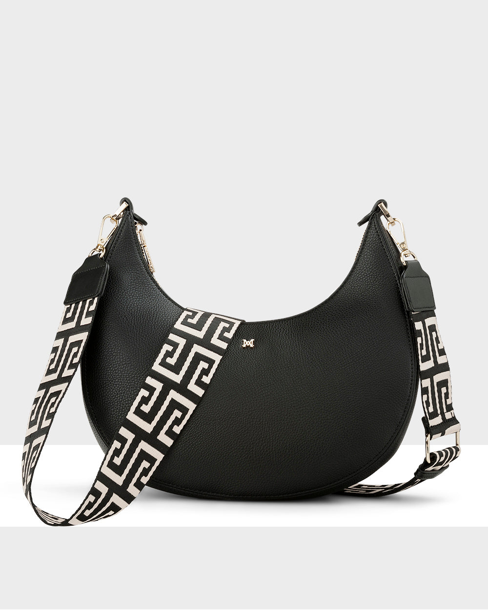 Pia Crescent Shoulder Bag With Crossbody Strap + Graphic Bag Strap-PEROZ Accessories